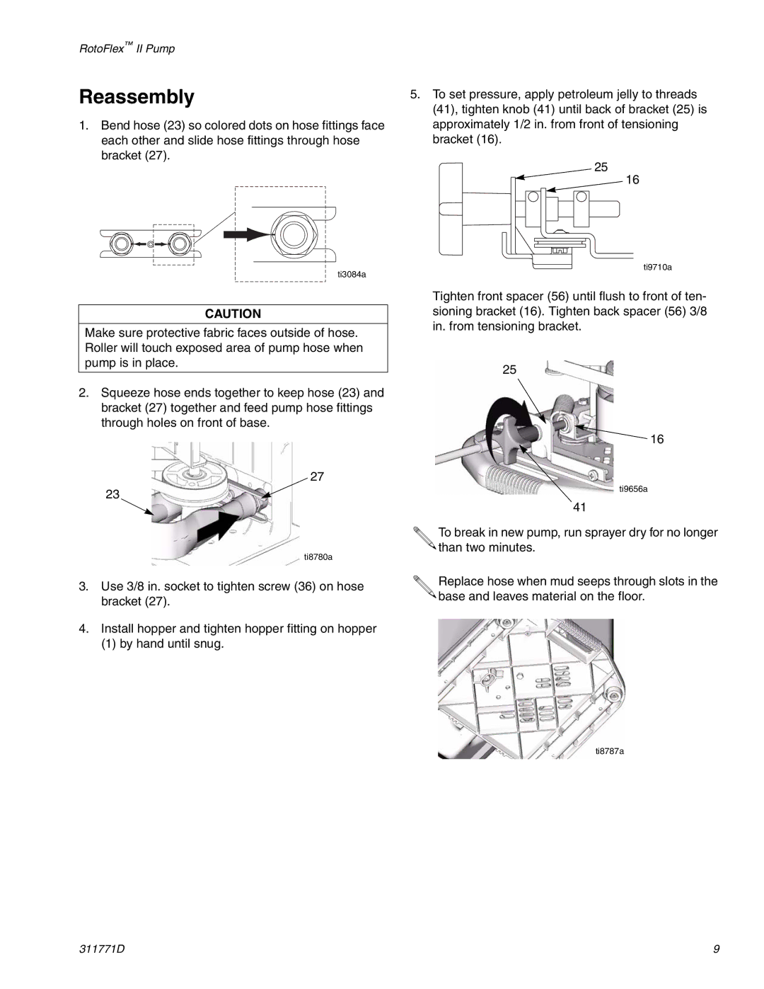 Graco RTX-650 important safety instructions Reassembly 