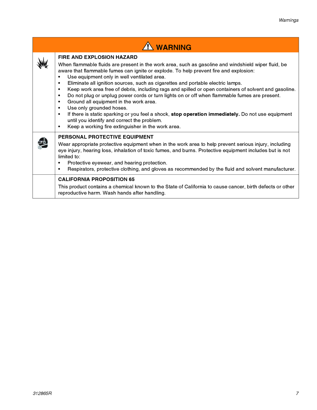 Graco SDP15, SDM15, SDM5, SDP5 important safety instructions Fire and Explosion Hazard 