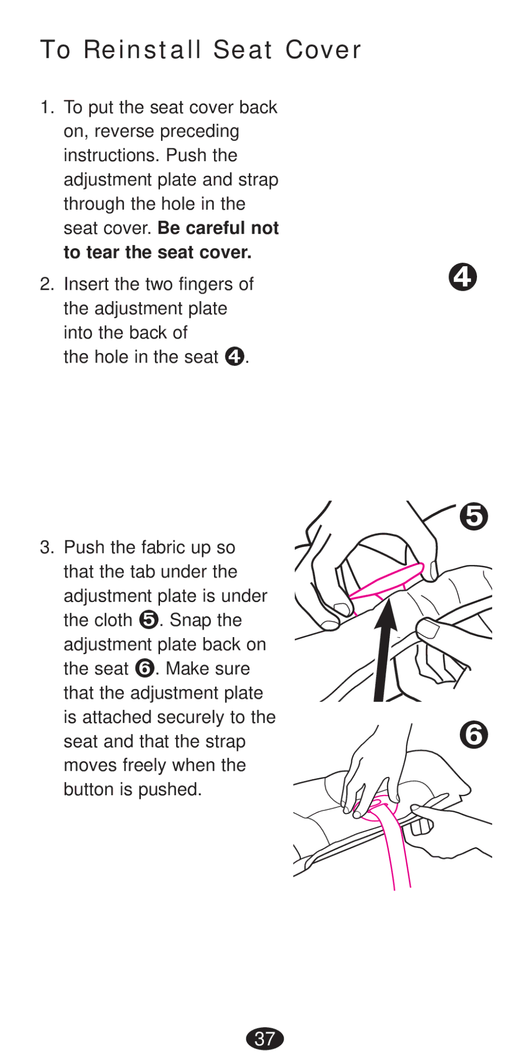 Graco Seat/Booster Seat manual To Reinstall Seat Cover 