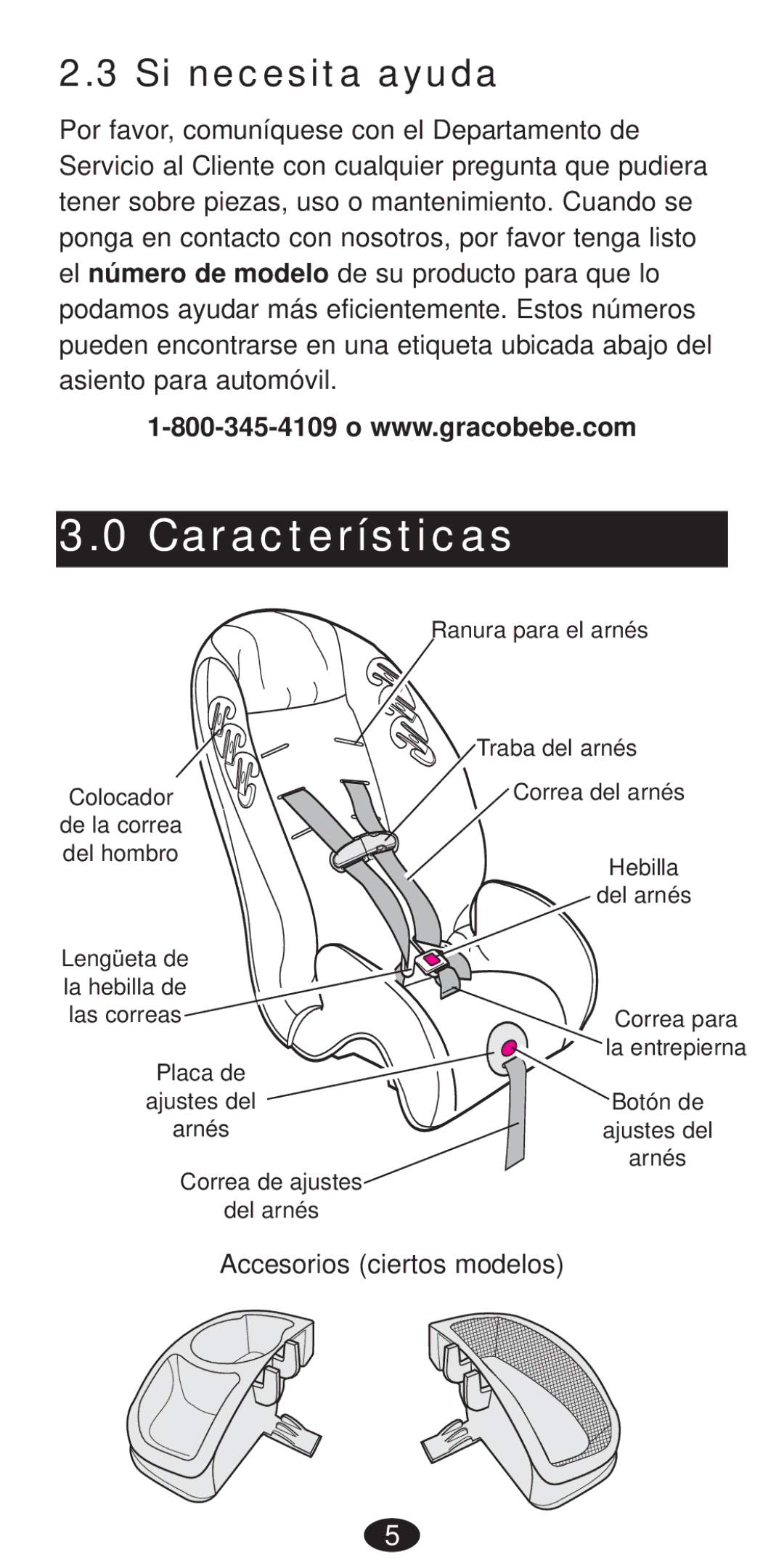 Graco Seat/Booster Seat manual Características, Si necesita ayuda 