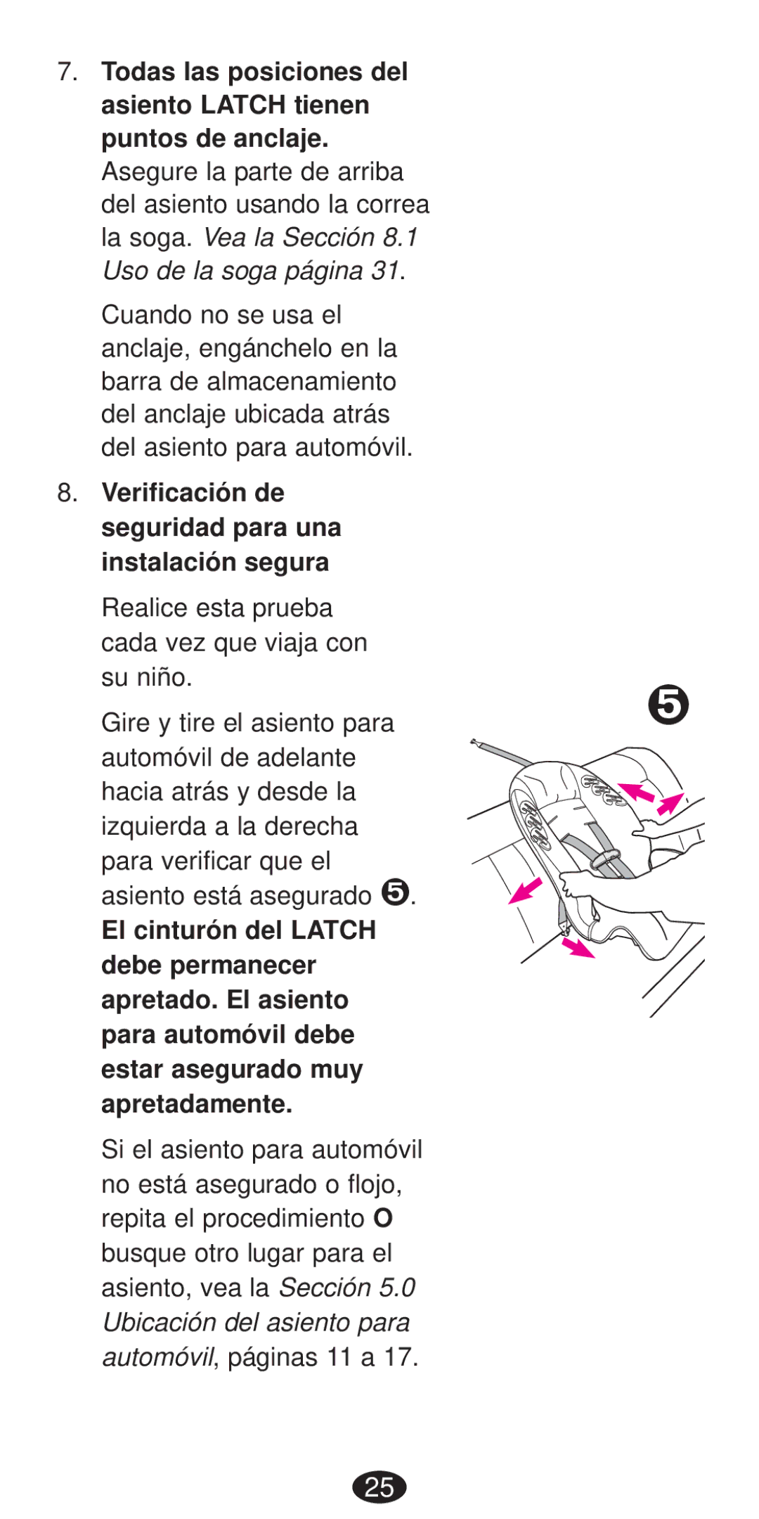 Graco Seat/Booster Seat manual Verificación de seguridad para una instalación segura 