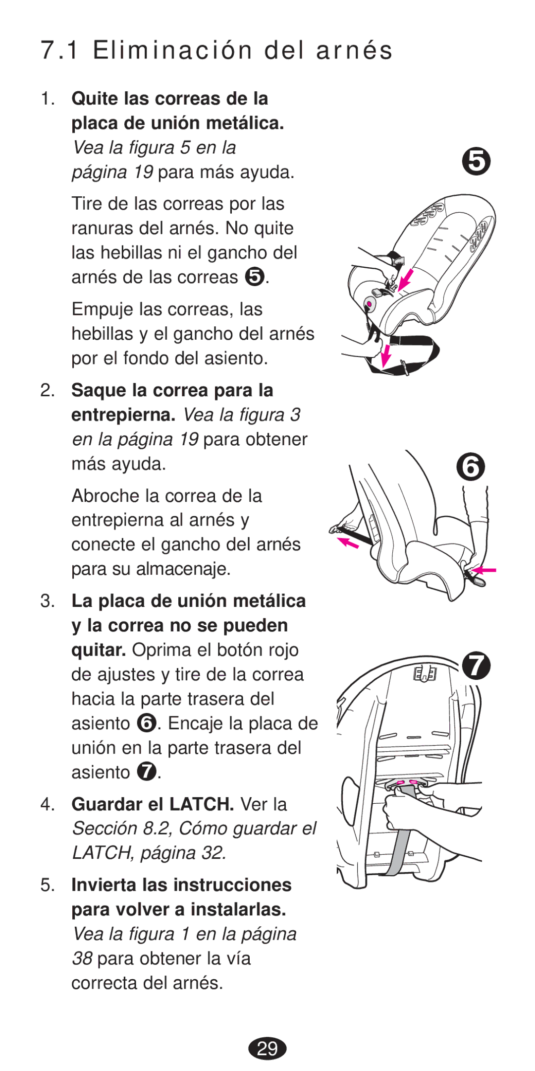 Graco Seat/Booster Seat manual Eliminación del arnés, La placa de unión metálica y la correa no se pueden 