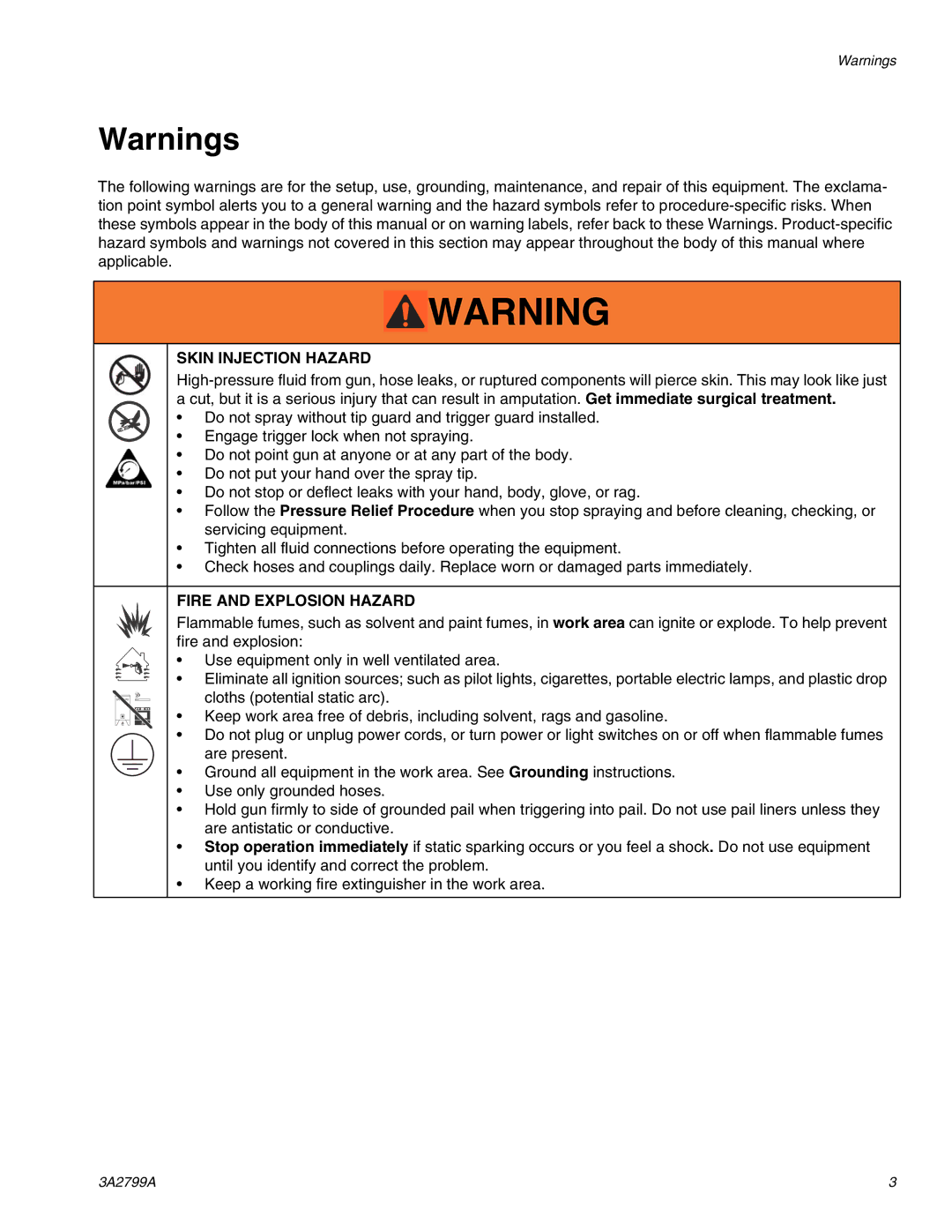 Graco 262854, Series A important safety instructions Skin Injection Hazard 