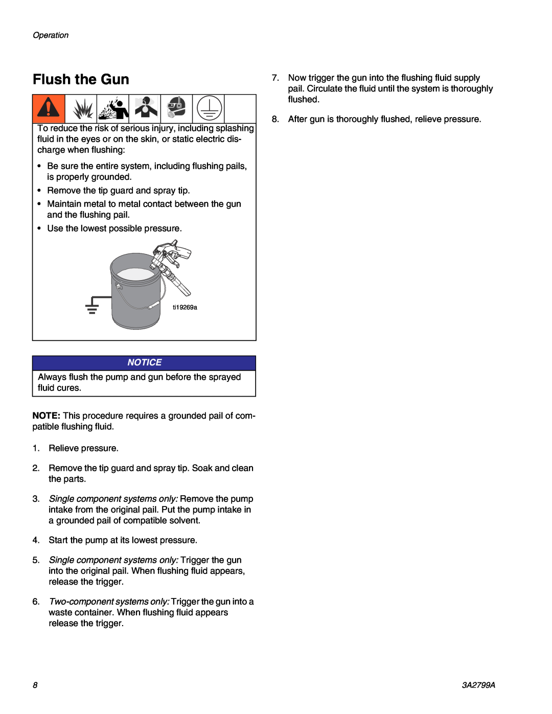 Graco Series A, 262854 important safety instructions Flush the Gun 