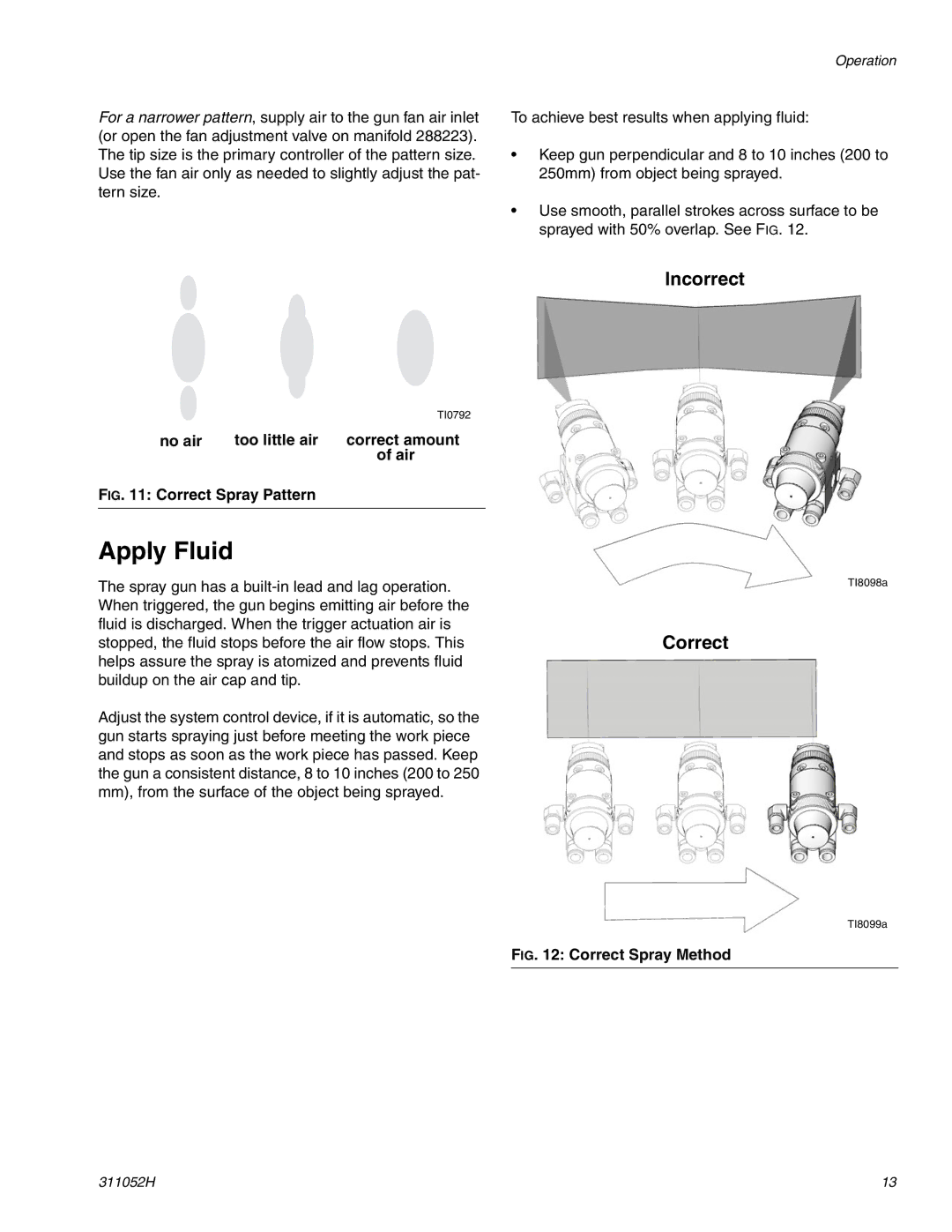 Graco 288046, Series B important safety instructions Apply Fluid, Incorrect, No air Too little air Correct amount Air 