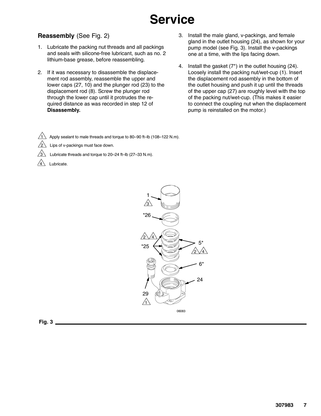 Graco 223177, Series D important safety instructions Reassembly See Fig, Disassembly 