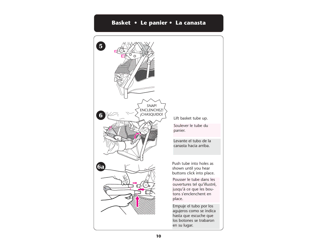 Graco Stroller owner manual Basket Le panier La canasta 