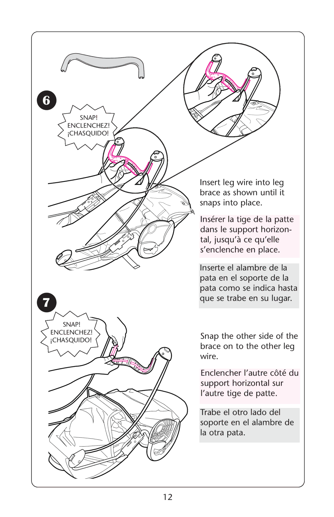 Graco Swing n' Bounce owner manual Snap Enclenchez ¡CHASQUIDO 