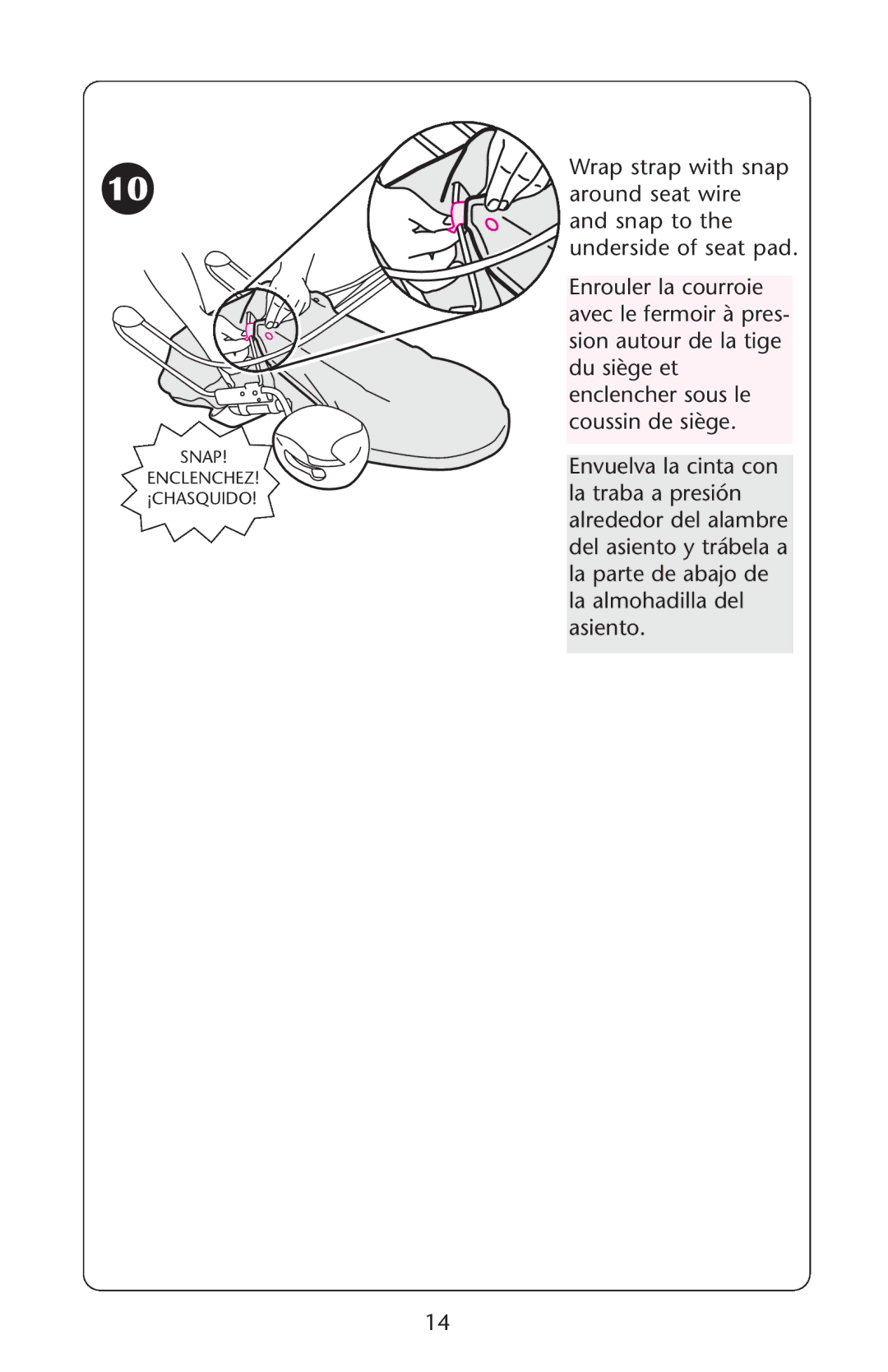 Graco Swing n' Bounce owner manual Snap Enclenchez ¡CHASQUIDO 