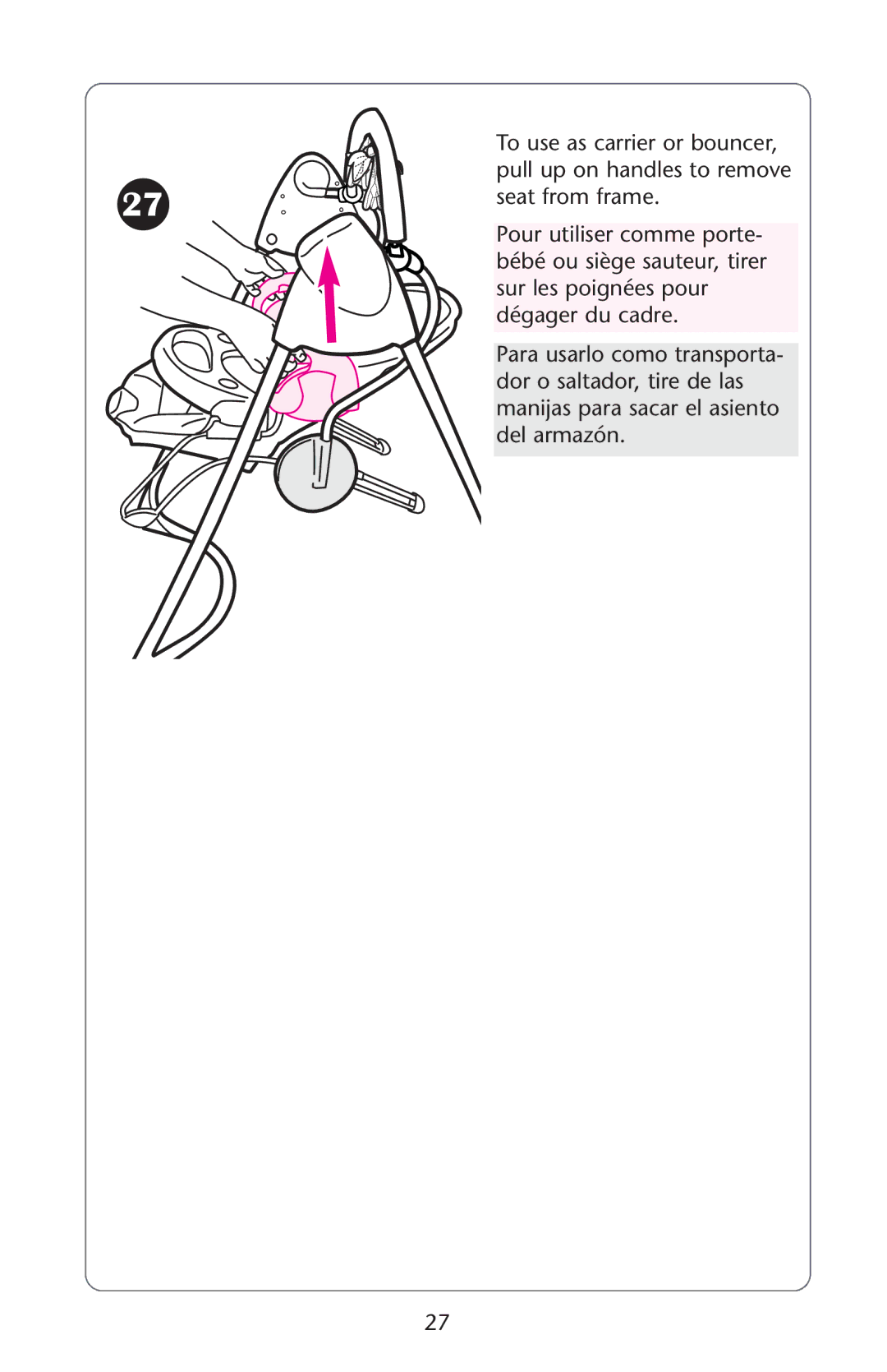 Graco Swing n' Bounce owner manual To use as carrier or bouncer 