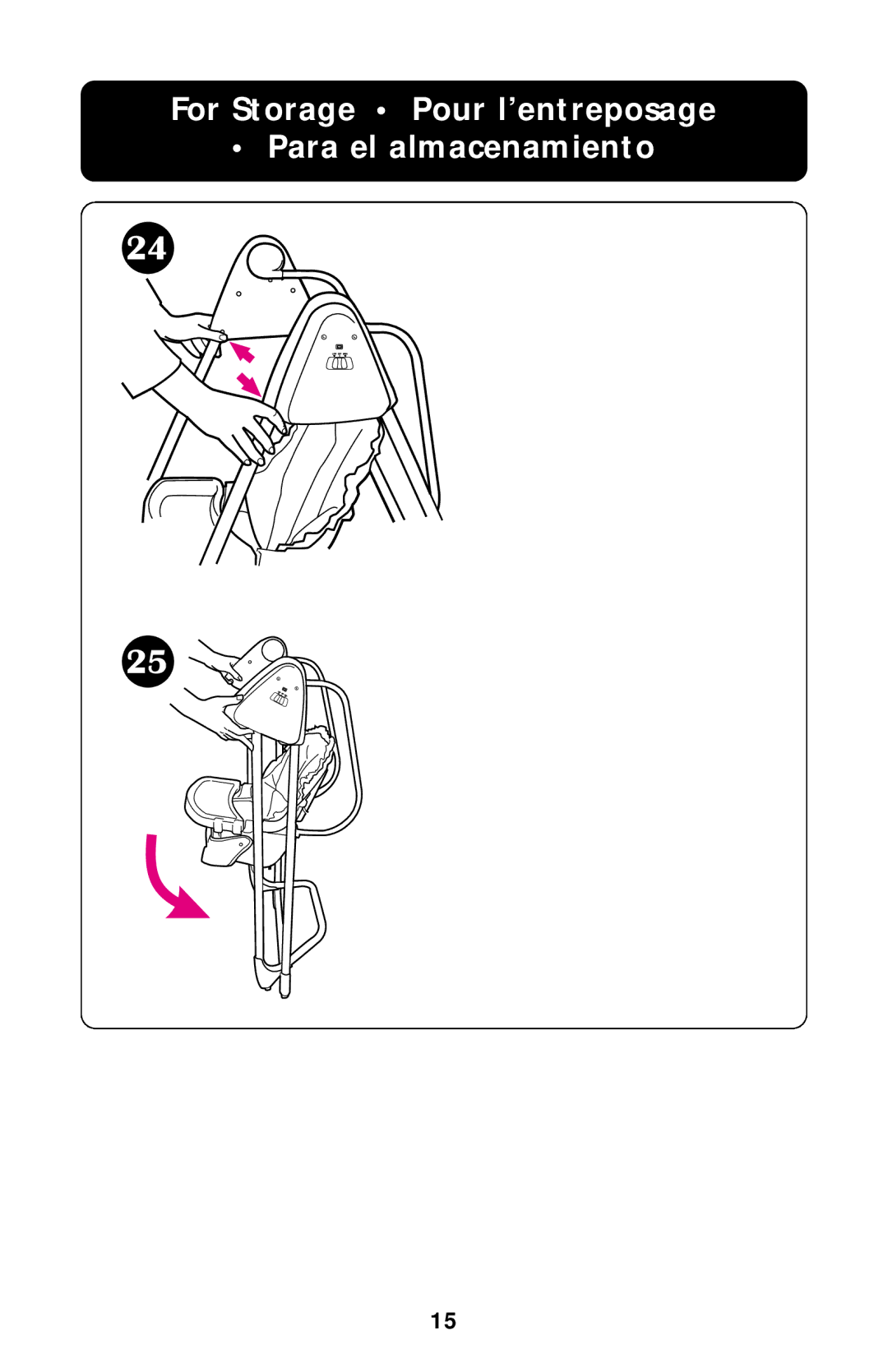 Graco Swing Set owner manual For Storage Pour l’entreposage Para el almacenamiento 