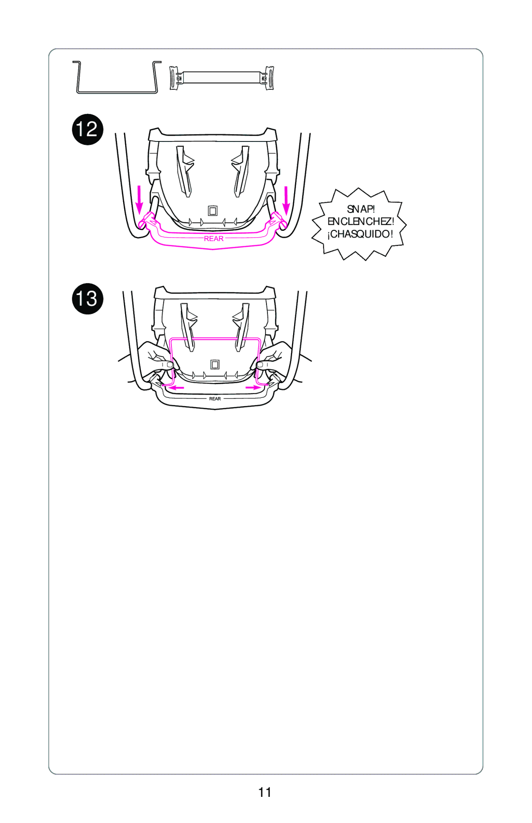 Graco Swing owner manual Snap Enclenchez ¡CHASQUIDO 