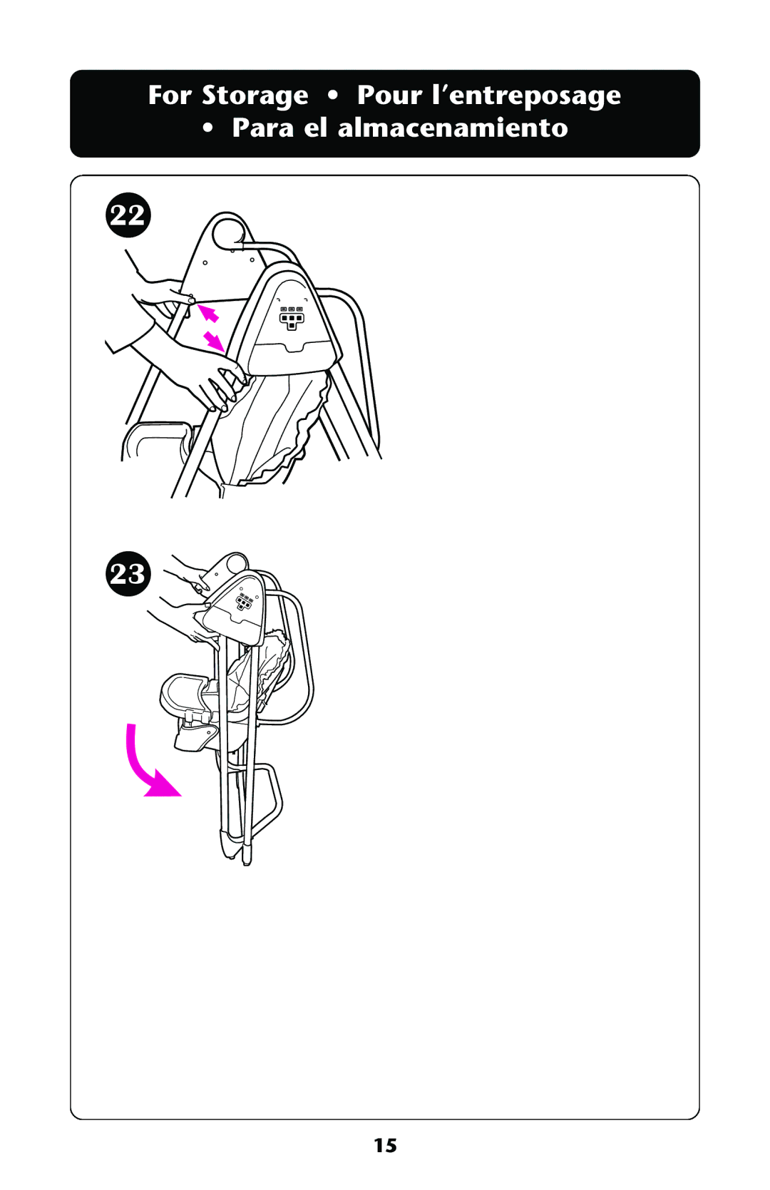 Graco Swing owner manual For Storage Pour l’entreposage Para el almacenamiento 