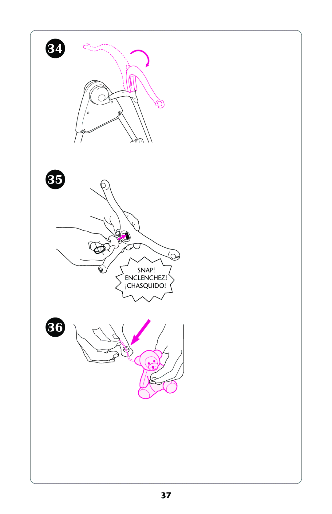 Graco Swing owner manual Snap Enclenchez ¡CHASQUIDO 