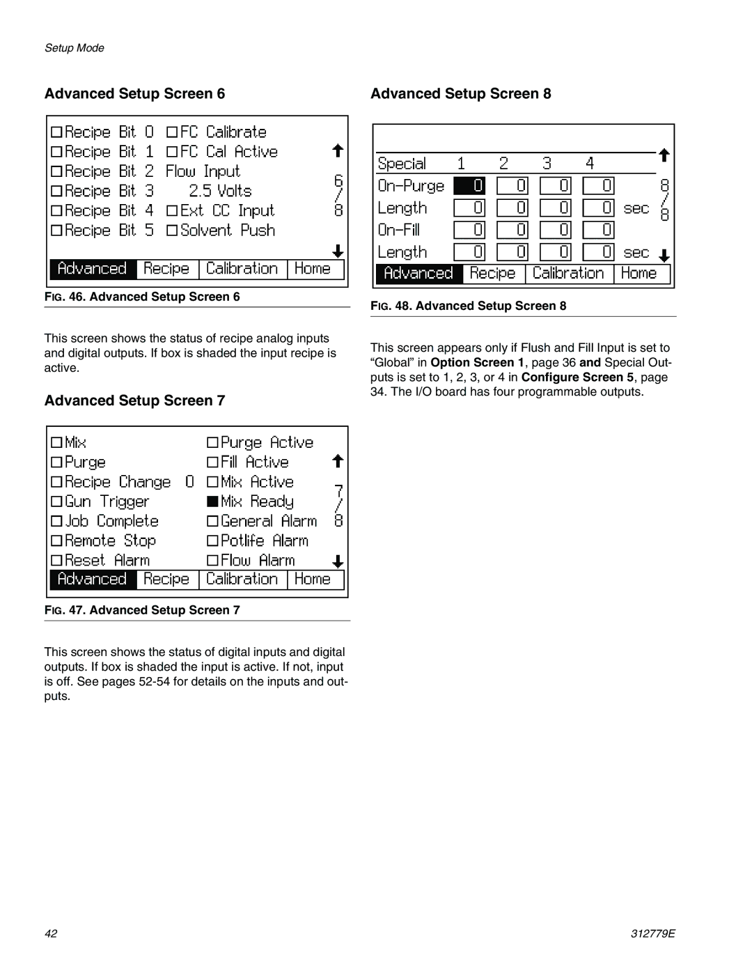 Graco TI12552a, TI12553a important safety instructions Advanced Setup Screen 