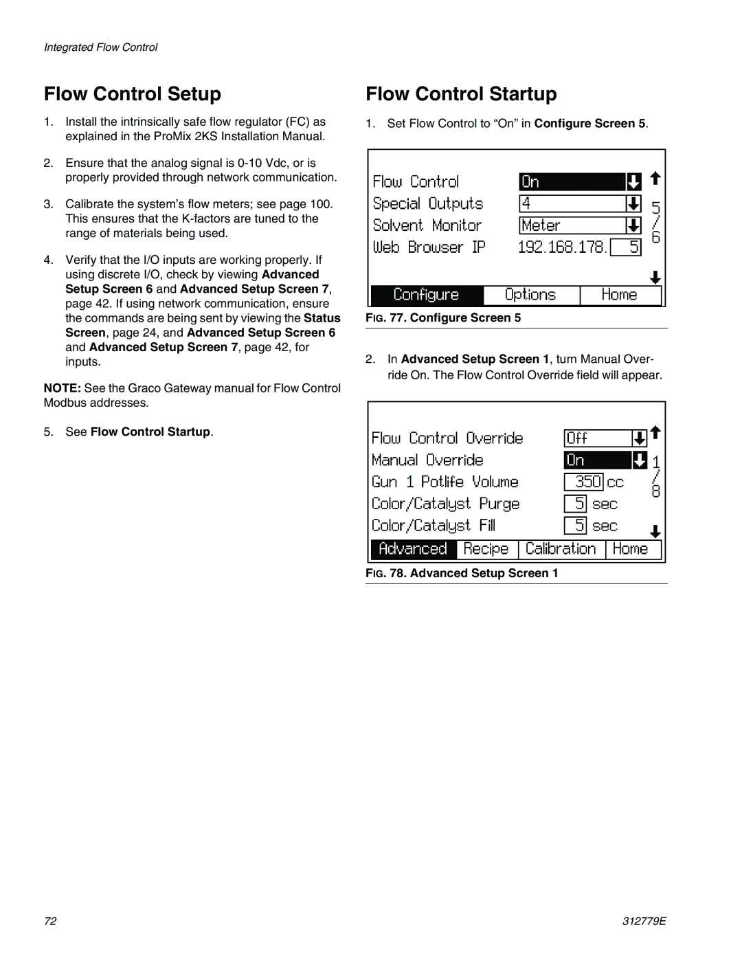 Graco TI12552a, TI12553a important safety instructions Flow Control Setup, See Flow Control Startup 