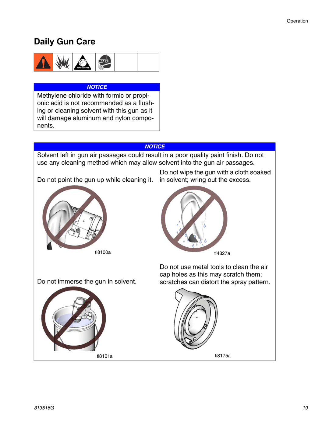 Graco ti13586a, ti13585a important safety instructions Daily Gun Care 