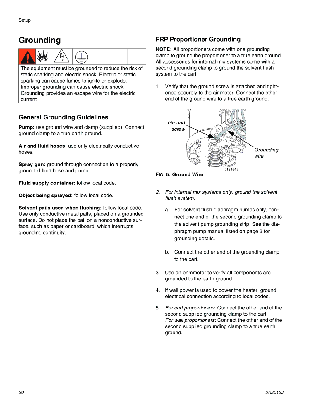 Graco ti18526c, ti18524d, ti18496b specifications Grounding, Ground Wire 