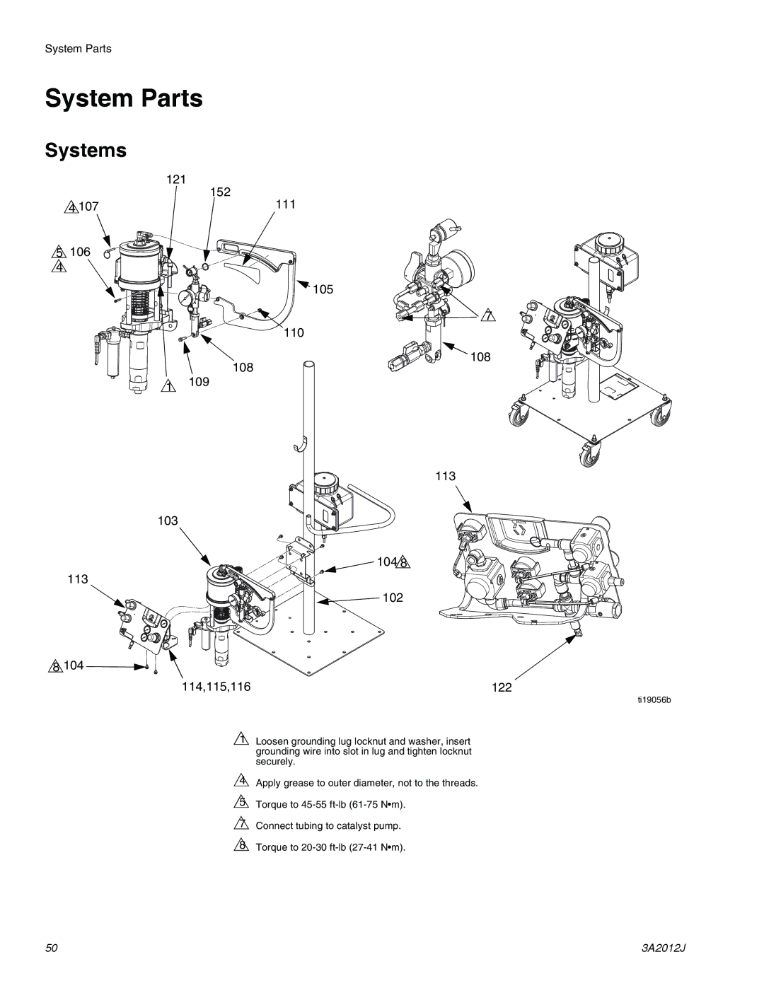 Graco ti18526c, ti18524d, ti18496b specifications System Parts, Systems 