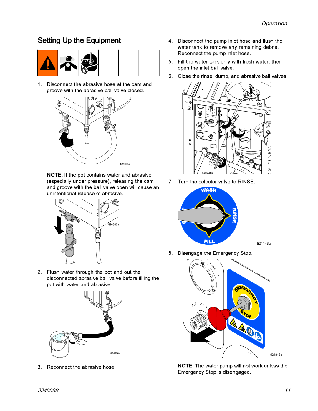 Graco ti25442a manual Setting Up the Equipment 