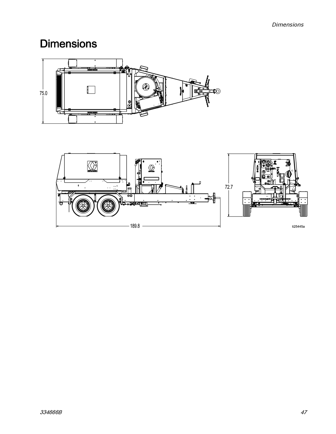 Graco ti25442a manual Dimensions 