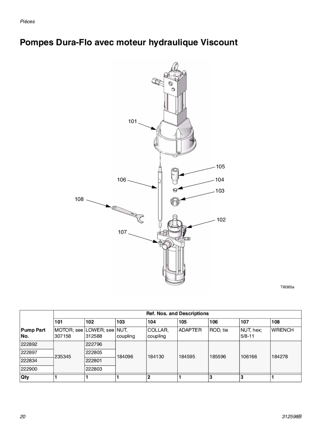 Graco TI8900a, TI8885a manual 101 105 106104 103 108 102 107 