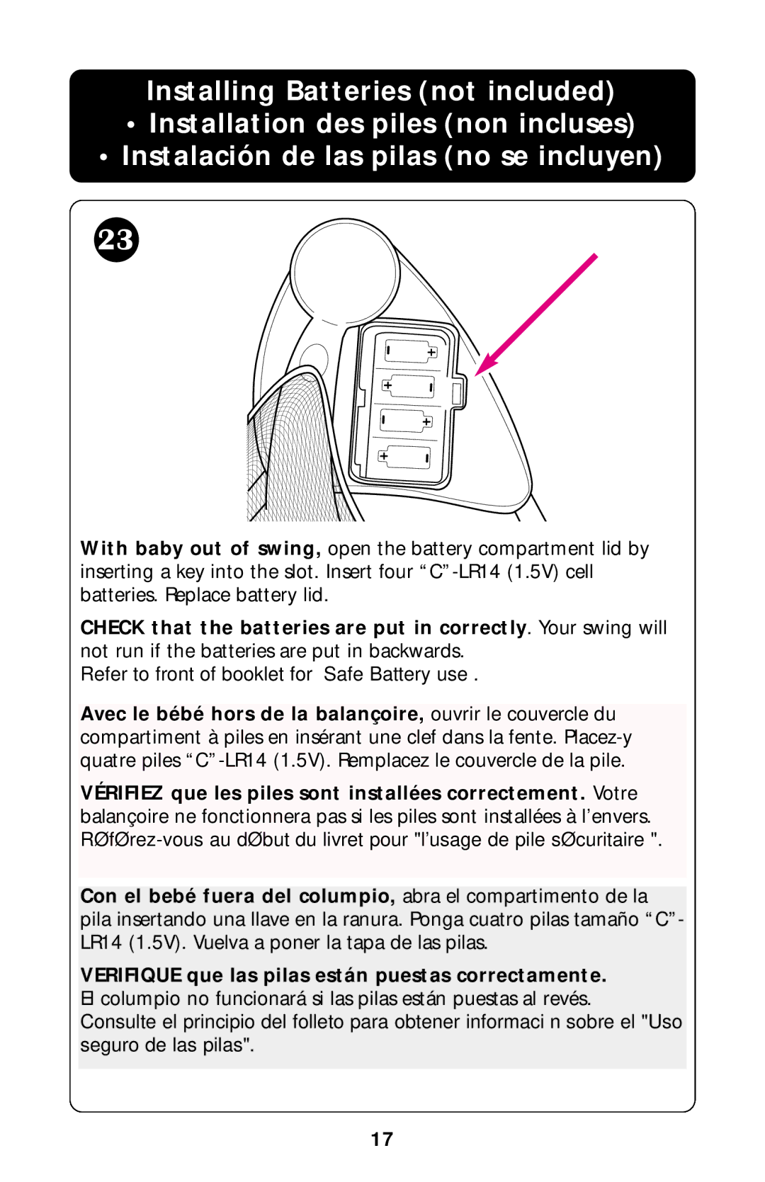 Graco Type 1850 manual Refer to front of booklet for Safe Battery use 