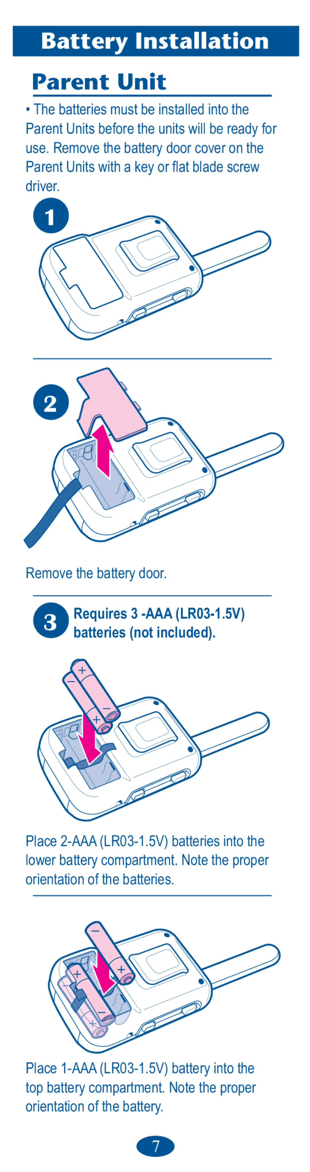 Graco PD106594B, vibe, 1750483 owner manual Battery Installation, Batteries not included 