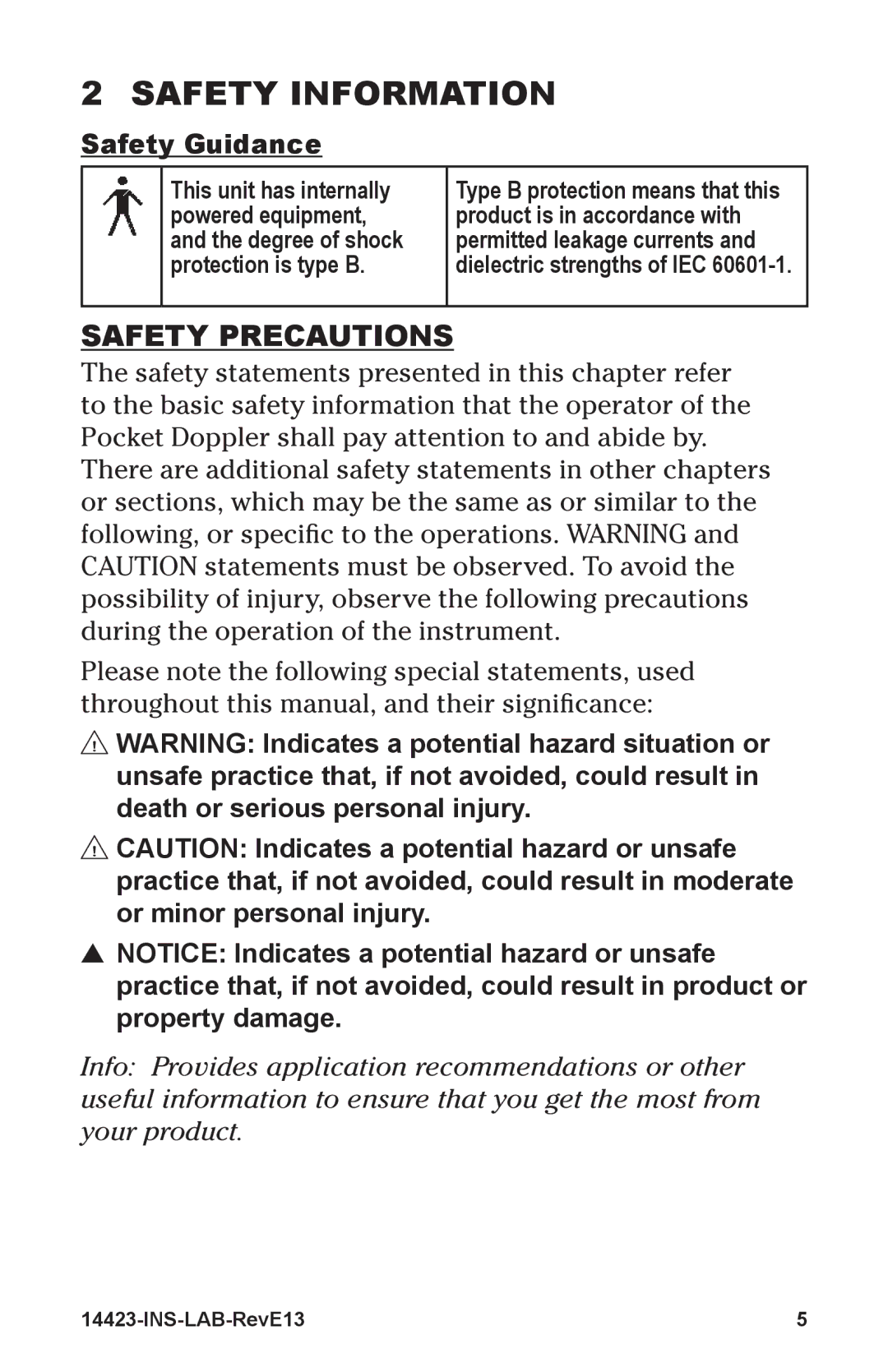 Graham Field 14423-2 manual Safety InformatIon, Safety preCautIons, Safety guidance 