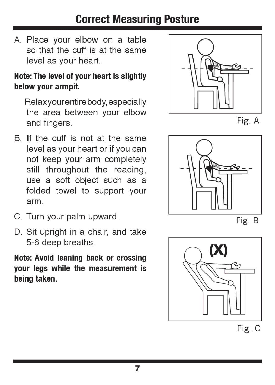 Graham Field 240 manual Correct Measuring Posture, Fig. a 