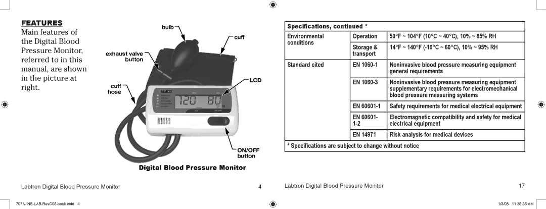 Graham Field 707AC, 707AX user manual Features 