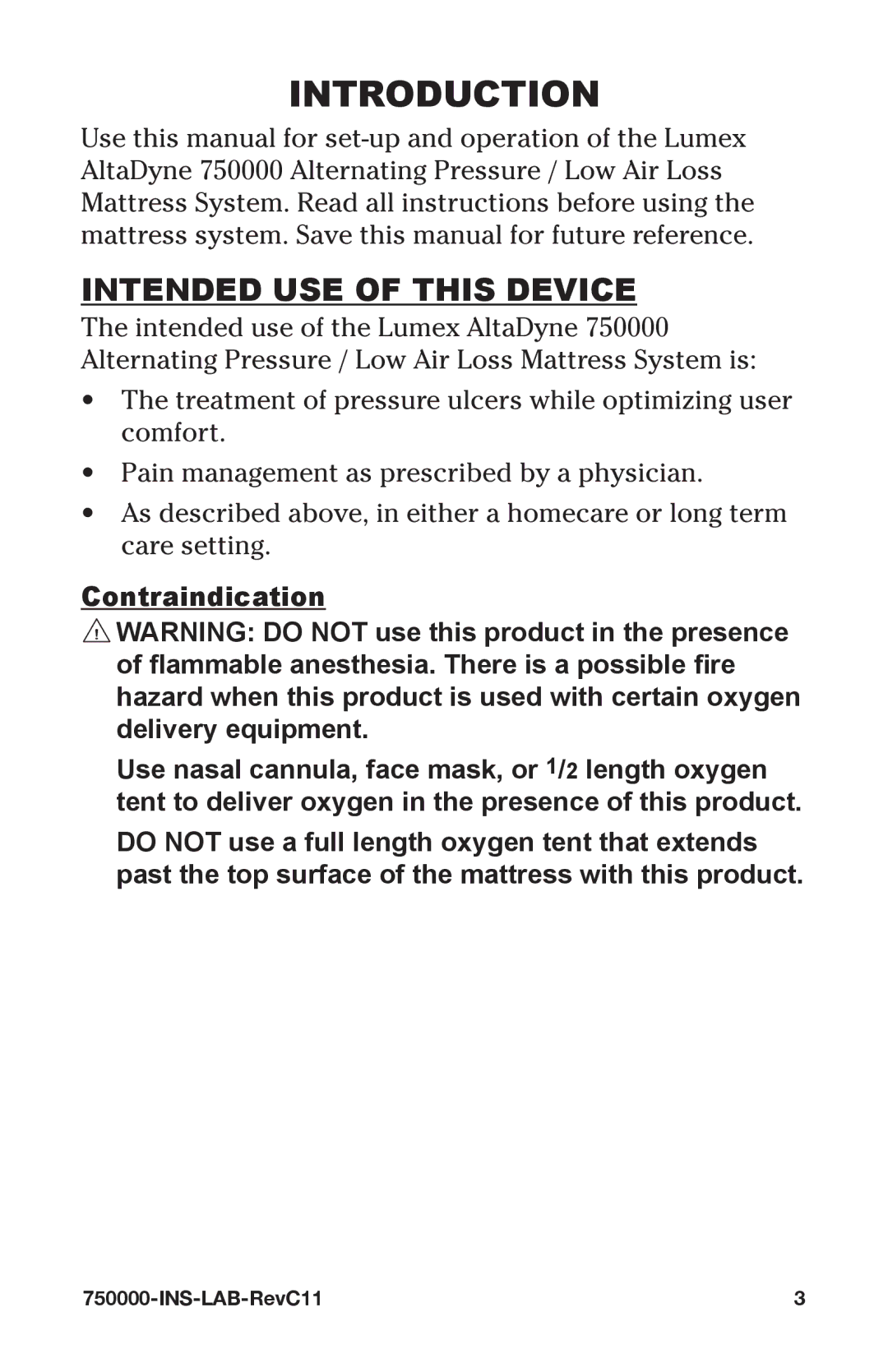 Graham Field 750000 user manual Introduction, Intended USE of this Device 