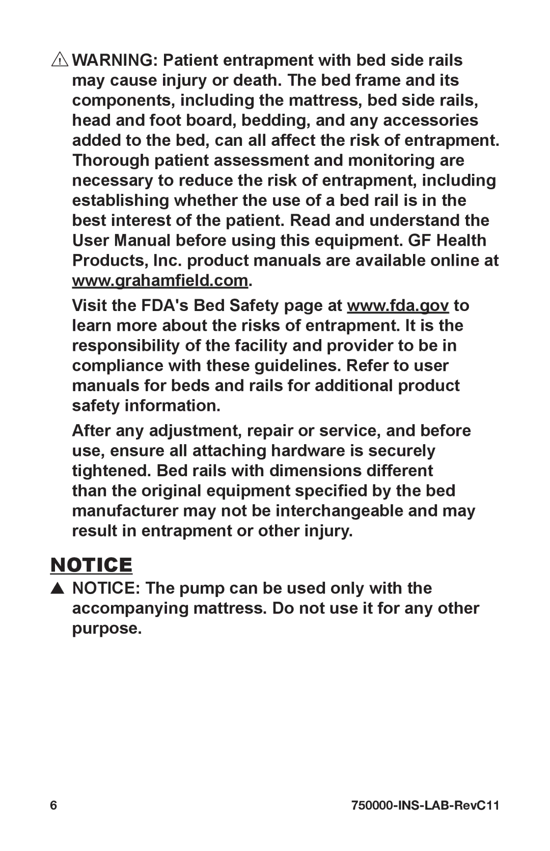 Graham Field 750000 user manual INS-LAB-RevC11 