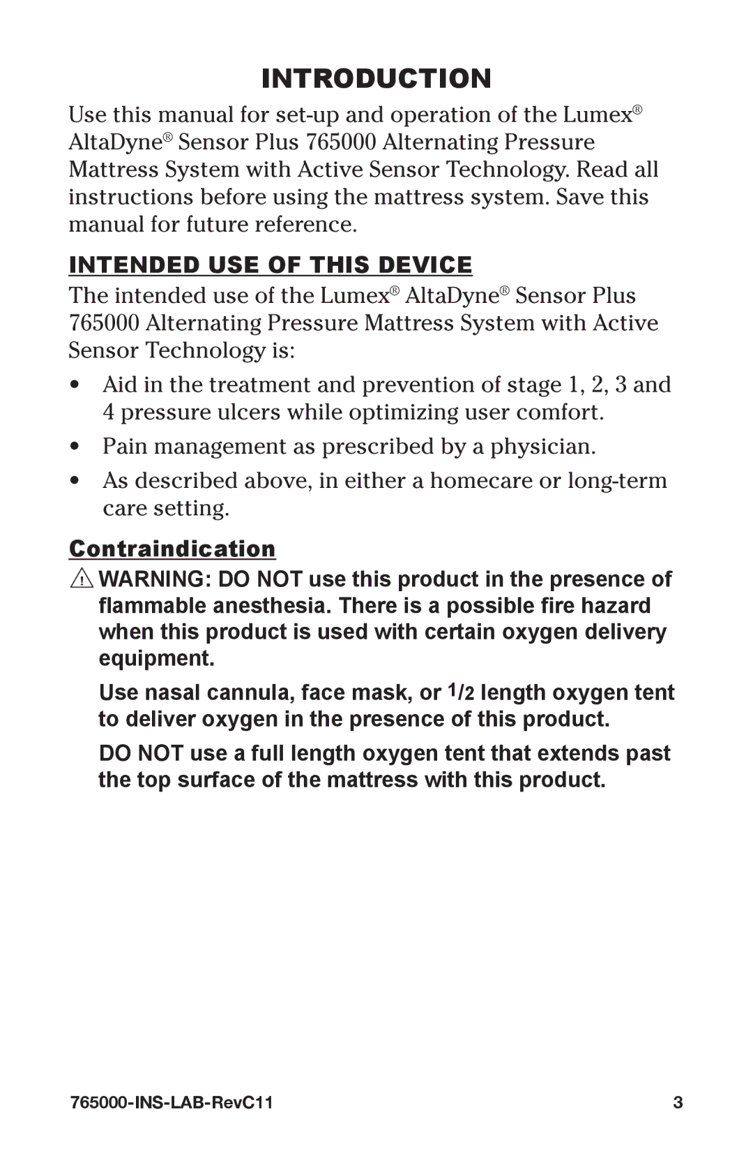 Graham Field 765000 user manual Introduction, Intended USE of this Device, Contraindication 