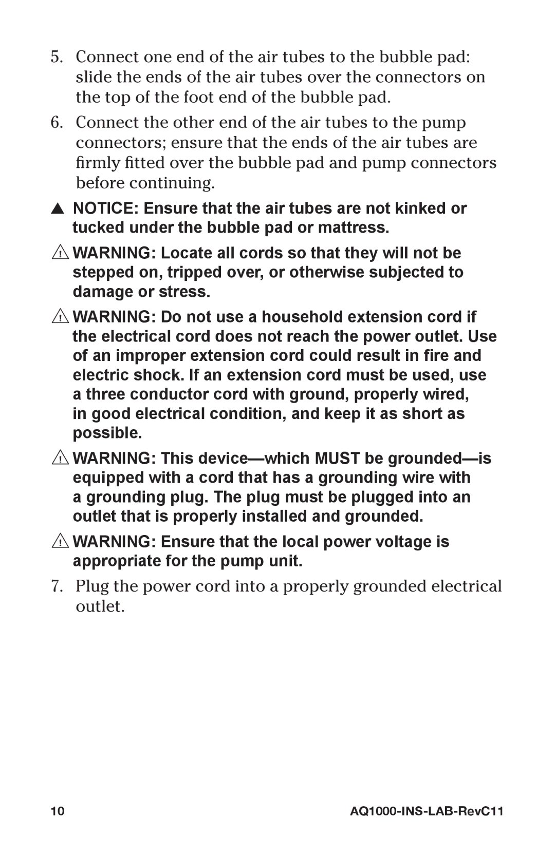 Graham Field AQ1000/AQ2000 user manual AQ1000-INS-LAB-RevC11 