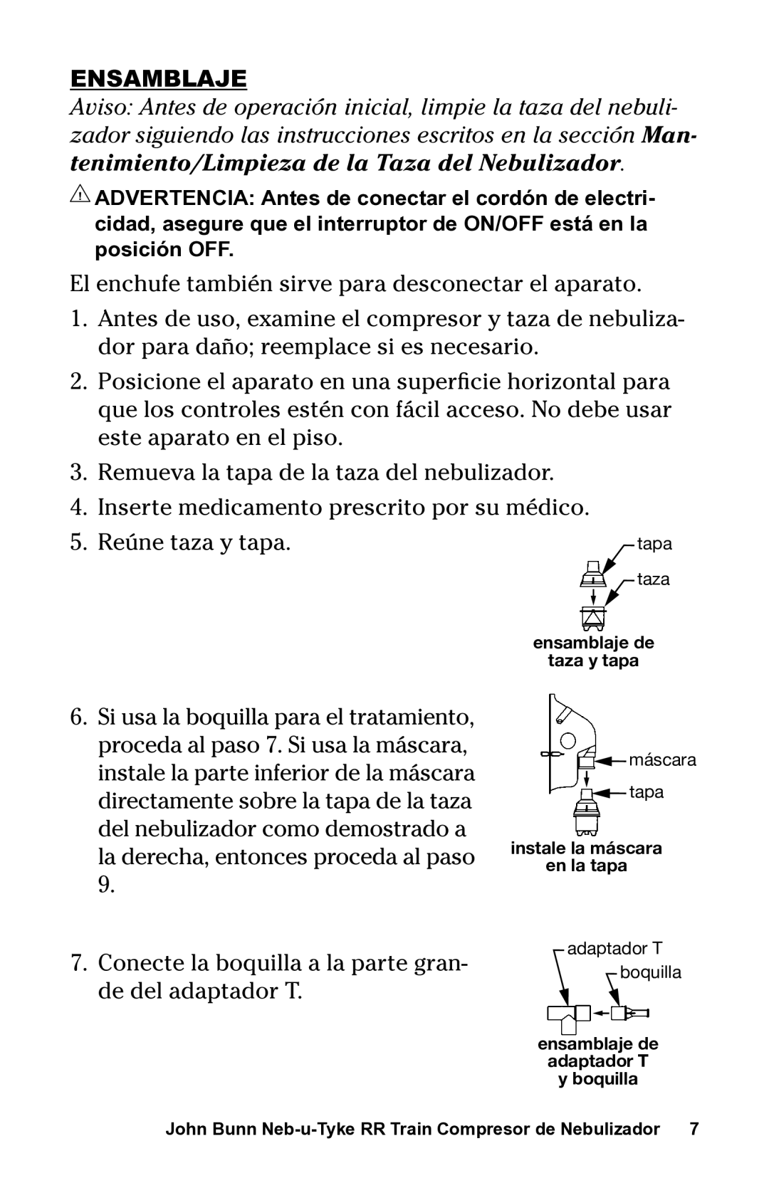 Graham Field JB0112-164 user manual Ensamblaje 