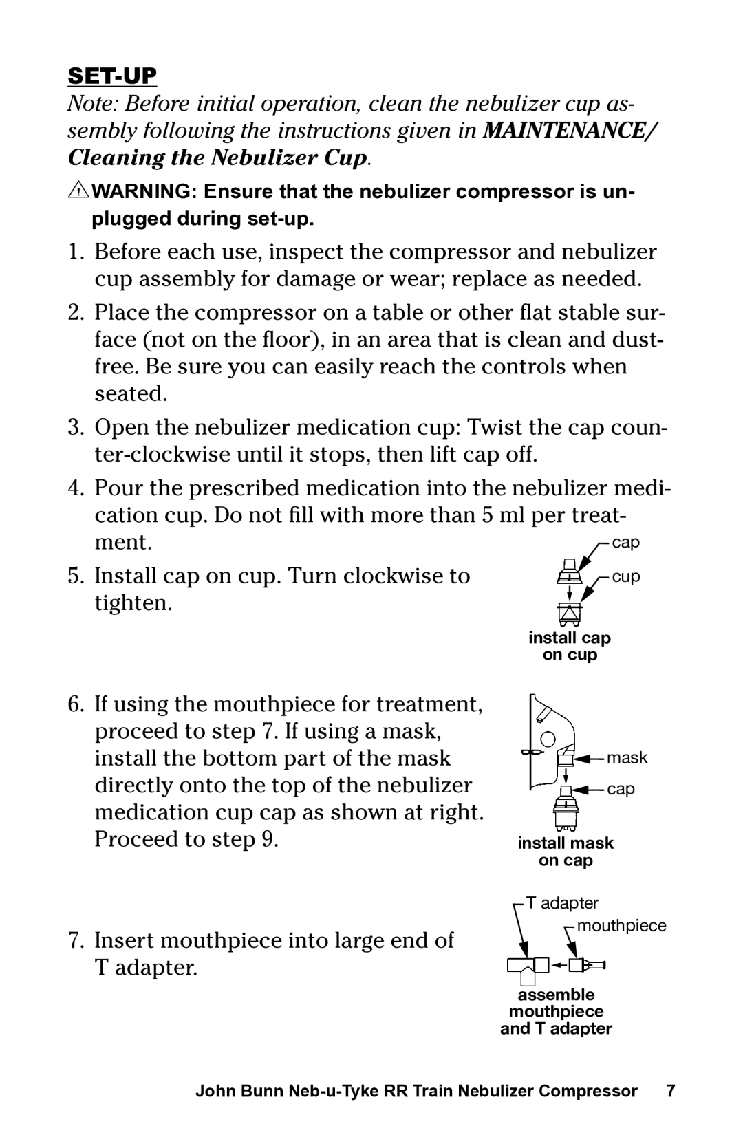 Graham Field JB0112-164 user manual Set-Up 