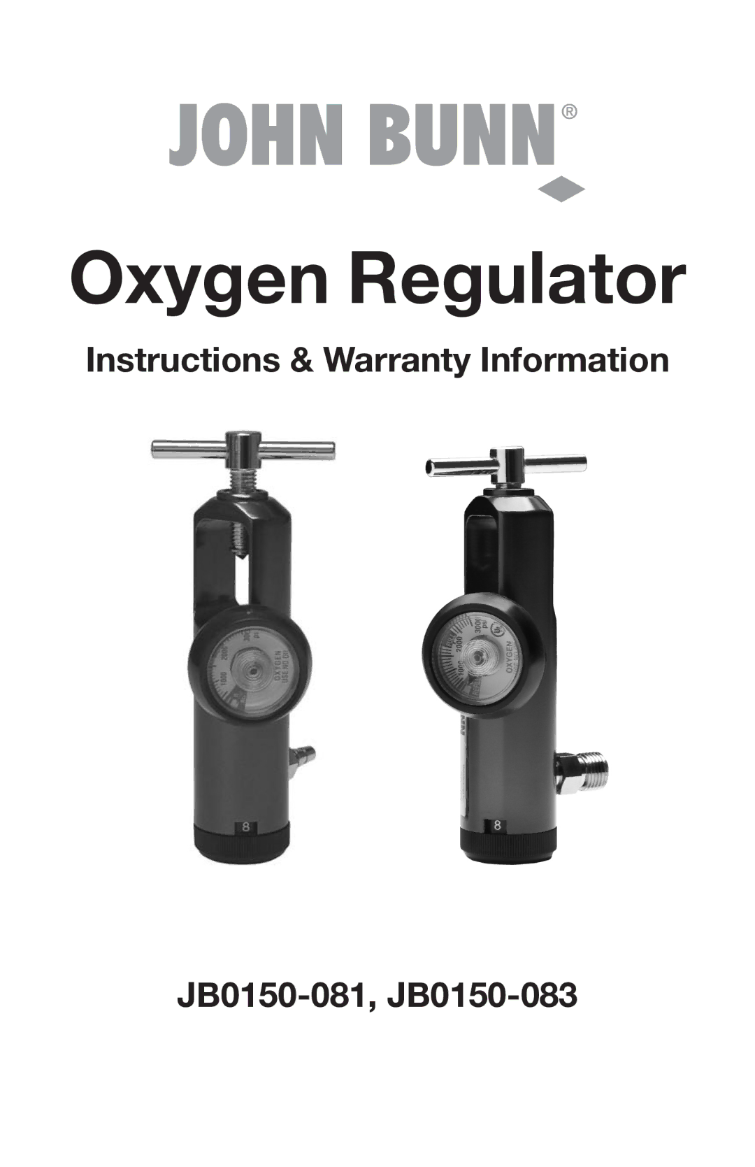 Graham Field JB0150-081, JB0150-083 warranty Oxygen Regulator 