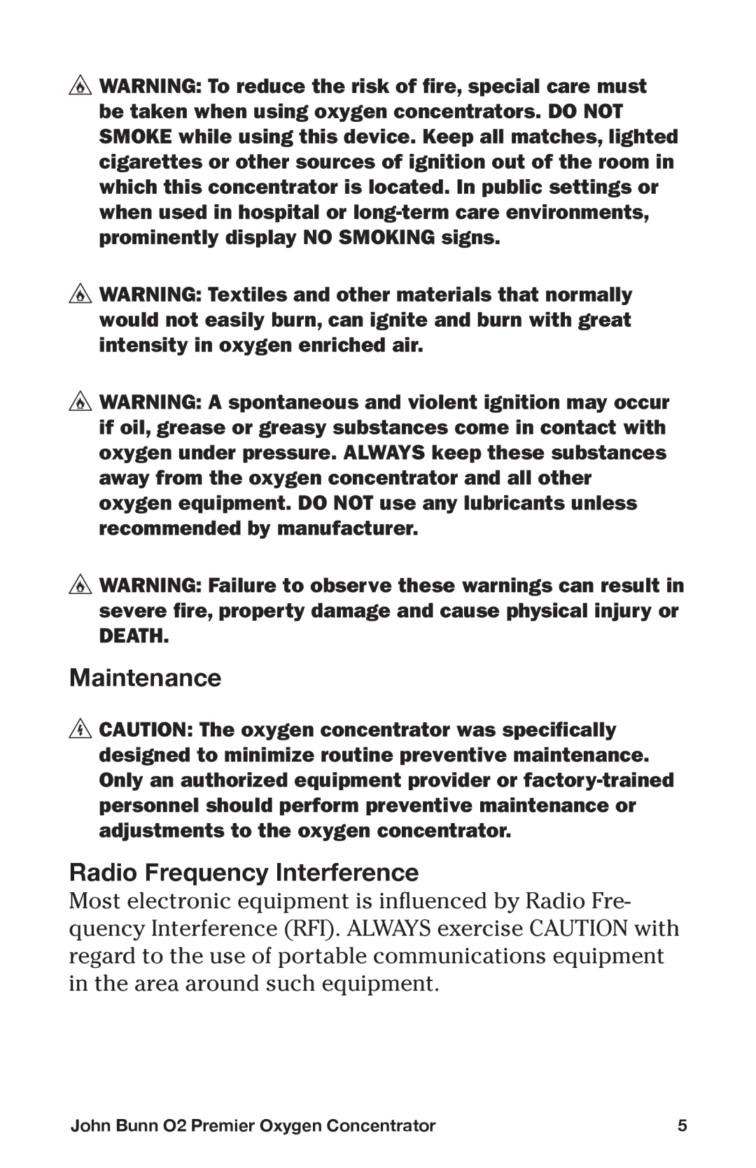 Graham Field JB0160-015B-220, JB0160-015-220, JB0160-010-220, JB0160-010B Maintenance Radio Frequency Interference 