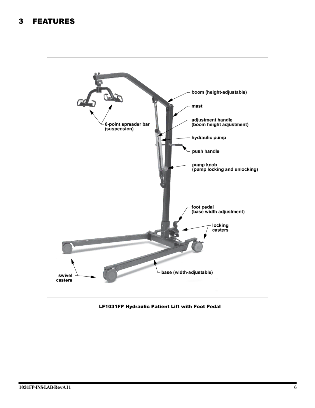 Graham Field LF1031FP user manual Features 