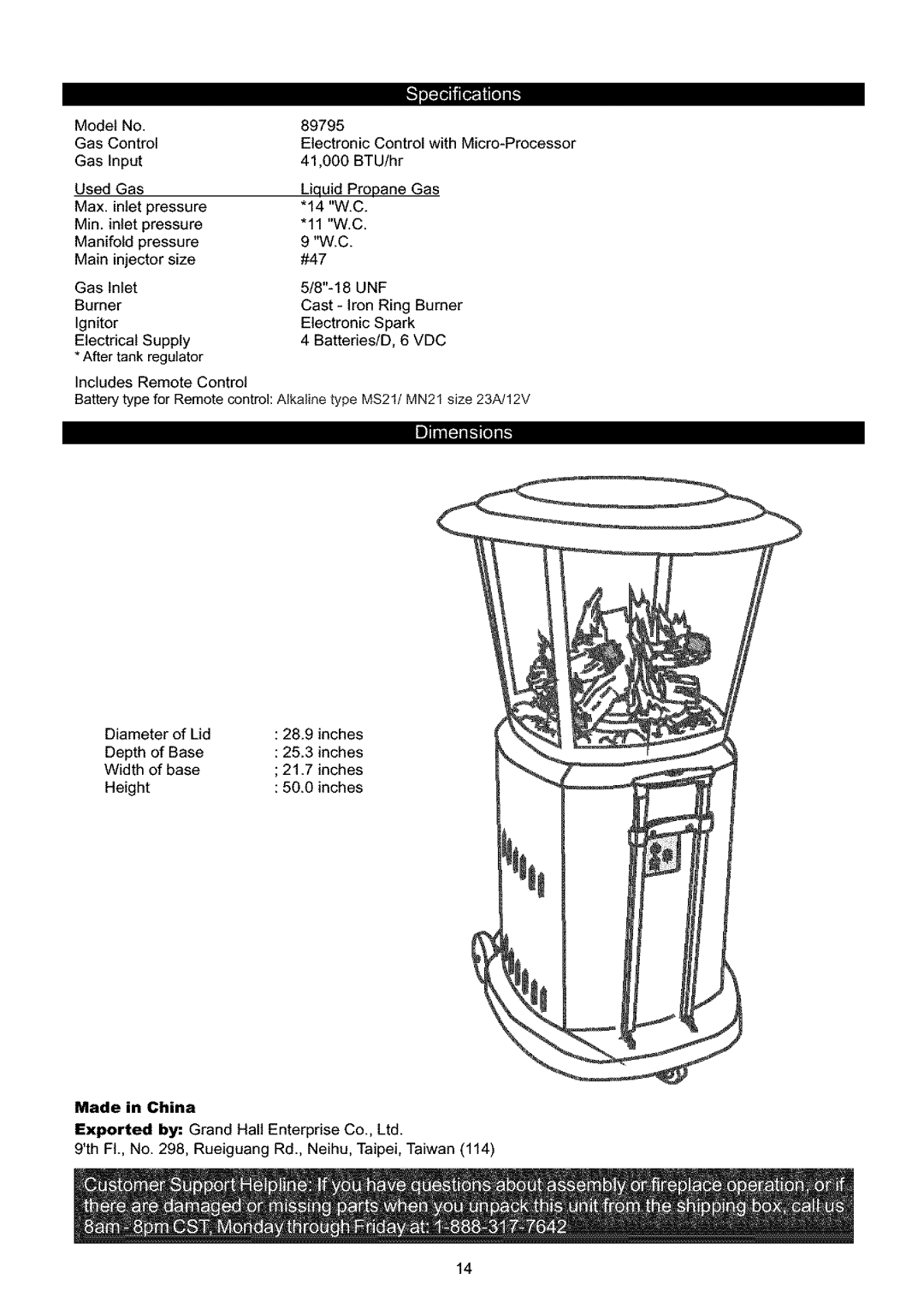 Grand Hall 89795 owner manual Unf 