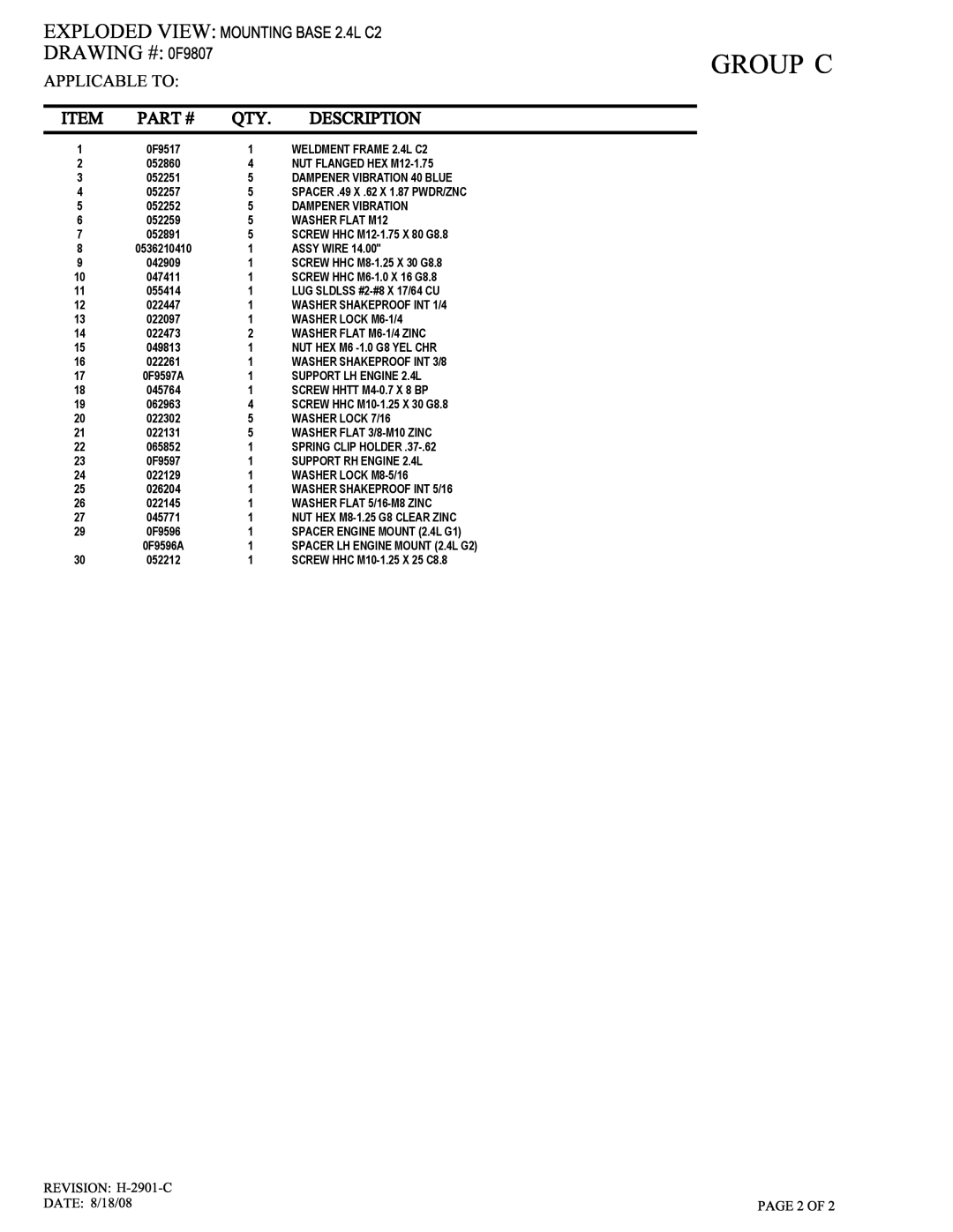 Grandstream Networks 005261-0 owner manual Weldment Frame 2.4L C2 