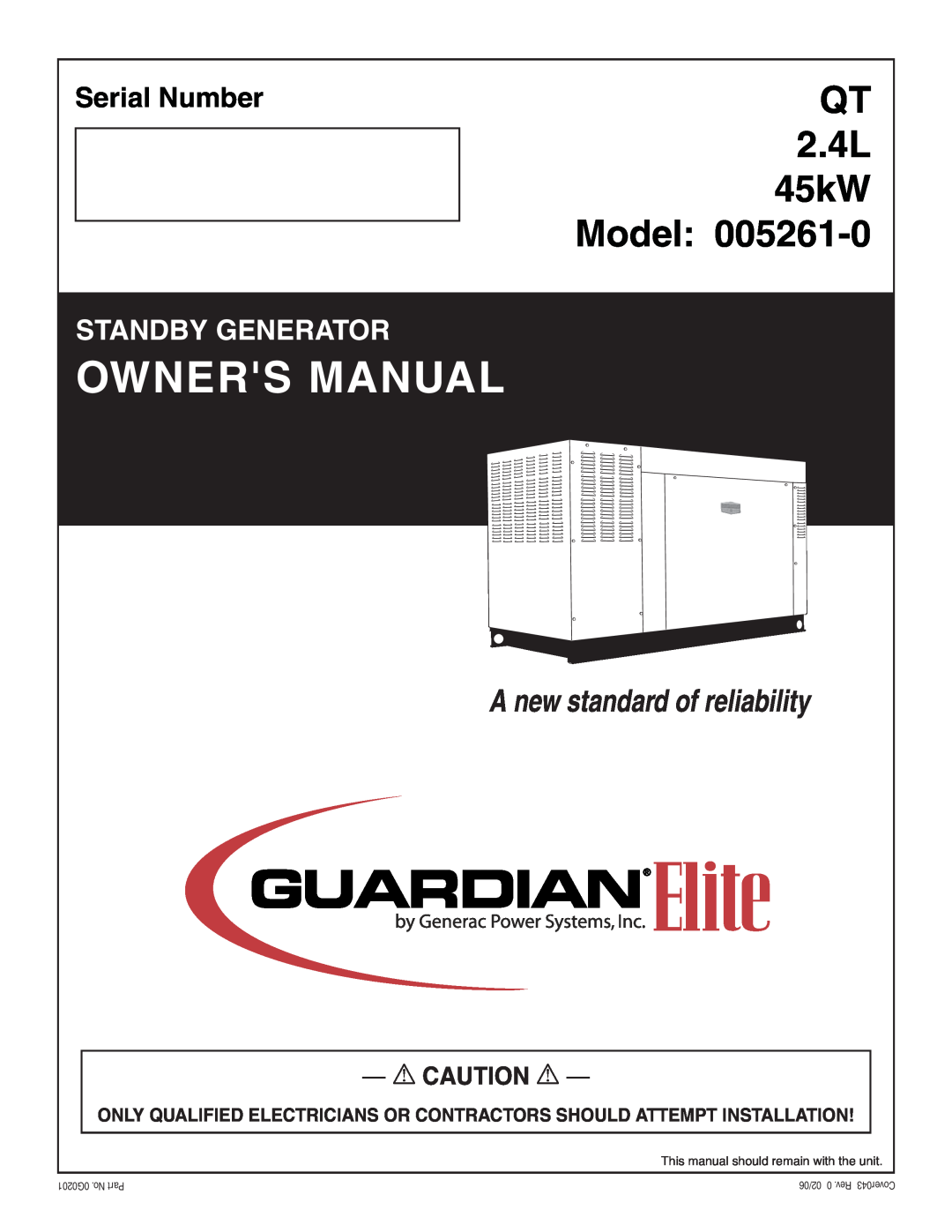 Grandstream Networks 005261-0 owner manual Model, QT 2.4L 45kW, A new standard of reliability, Serial Number 
