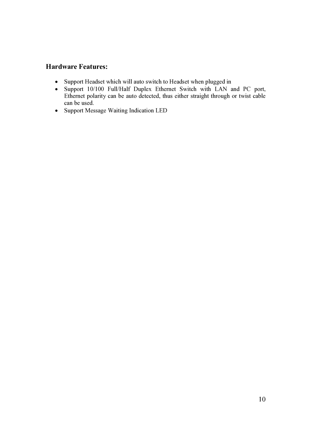 Grandstream Networks 200 Series user manual Hardware Features 