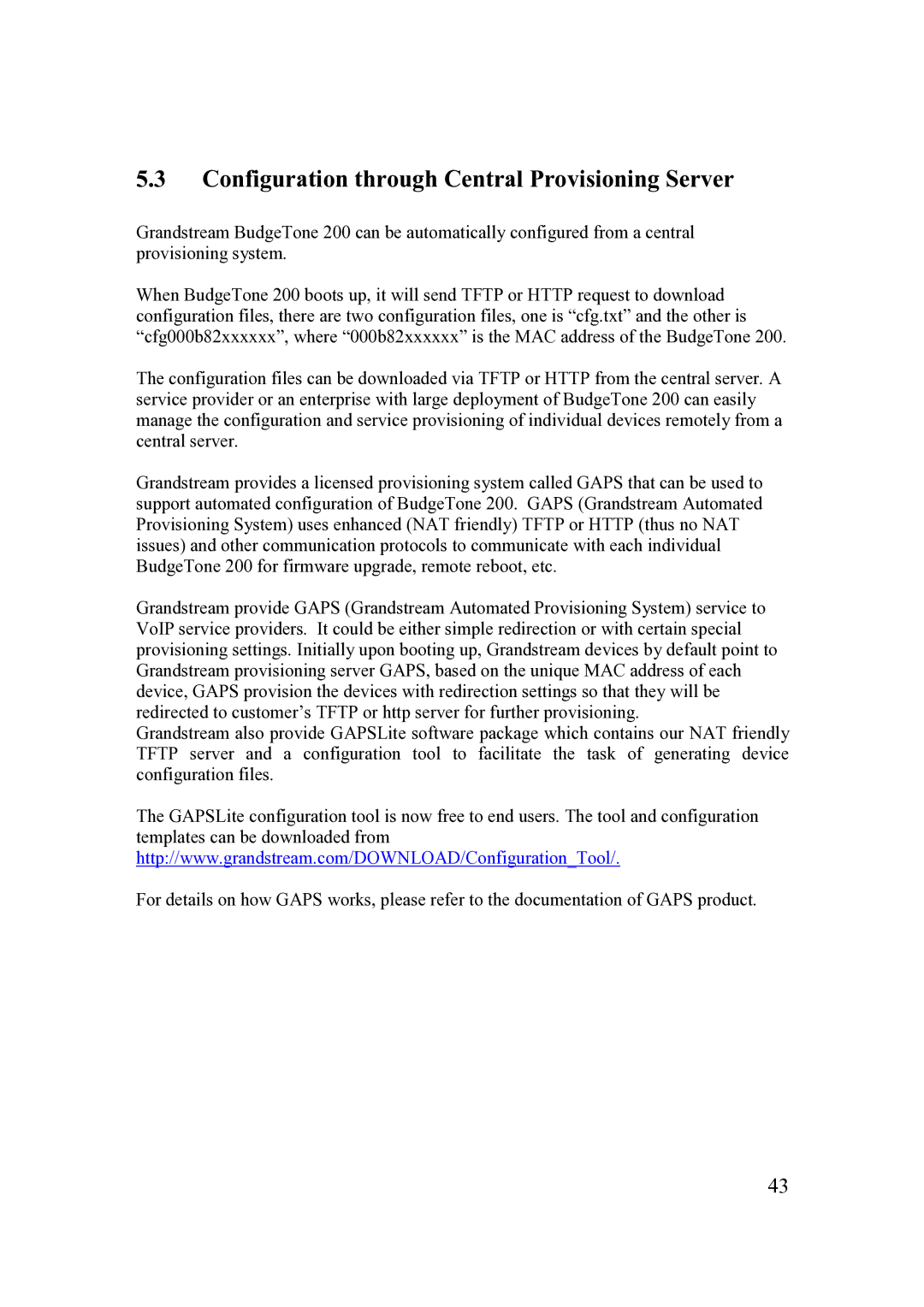 Grandstream Networks 200 Series user manual Configuration through Central Provisioning Server 