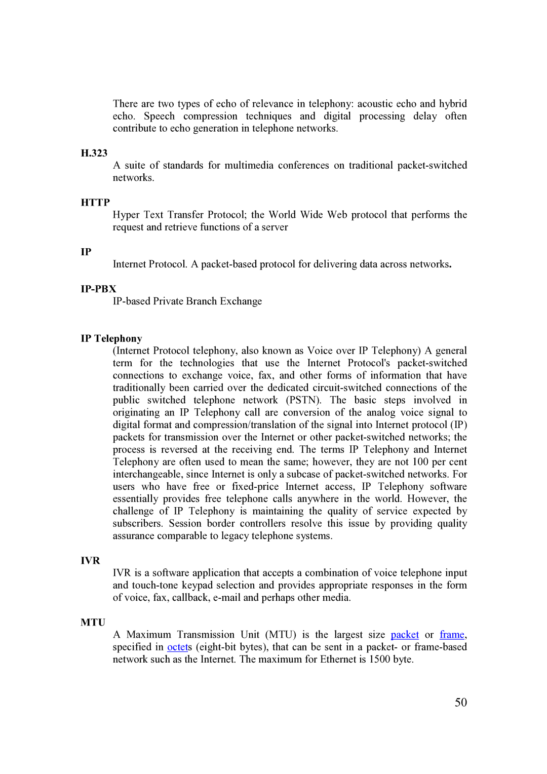 Grandstream Networks 200 Series user manual Http, Ip-Pbx, Ivr, Mtu 