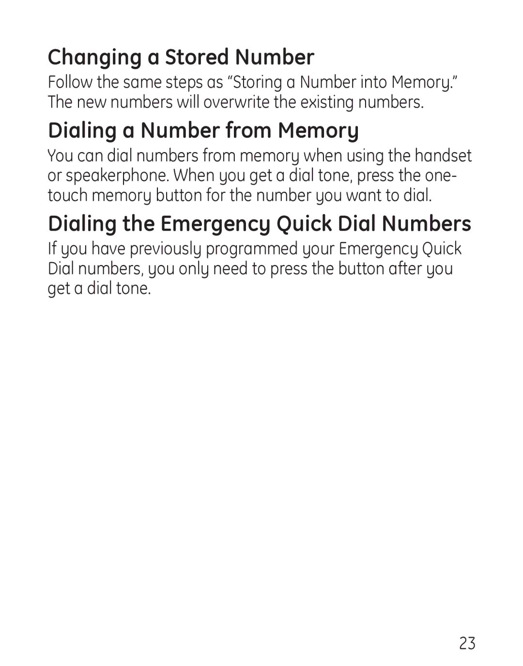 Grandstream Networks 29578 manual Changing a Stored Number, Dialing a Number from Memory 