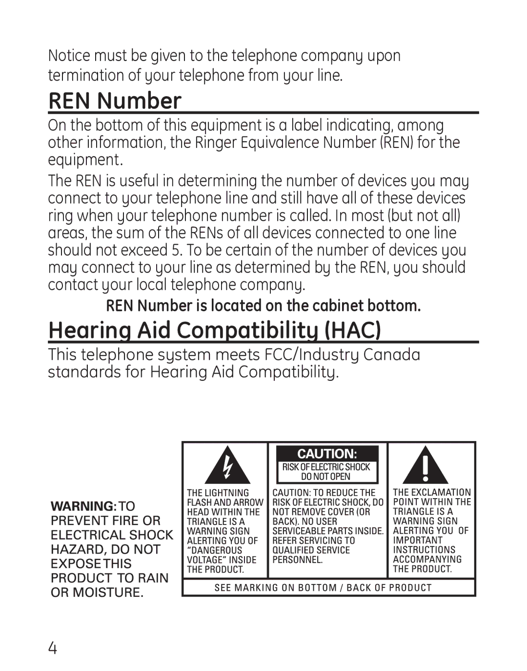 Grandstream Networks 29578 manual REN Number, Hearing Aid Compatibility HAC 