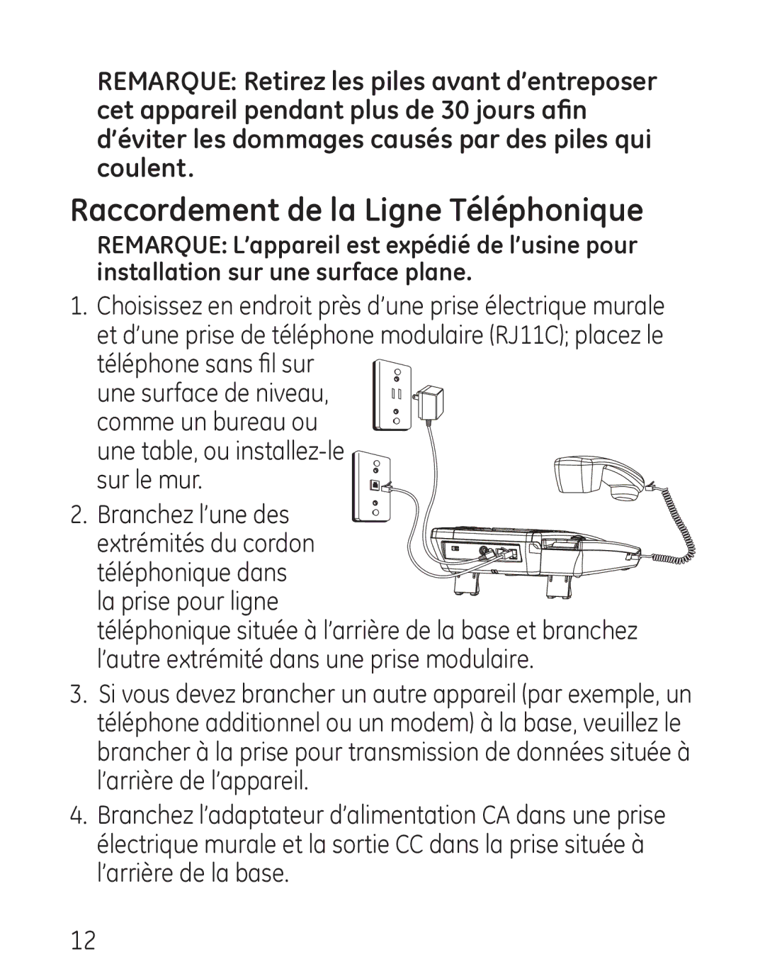 Grandstream Networks 29578 manual Raccordement de la Ligne Téléphonique 