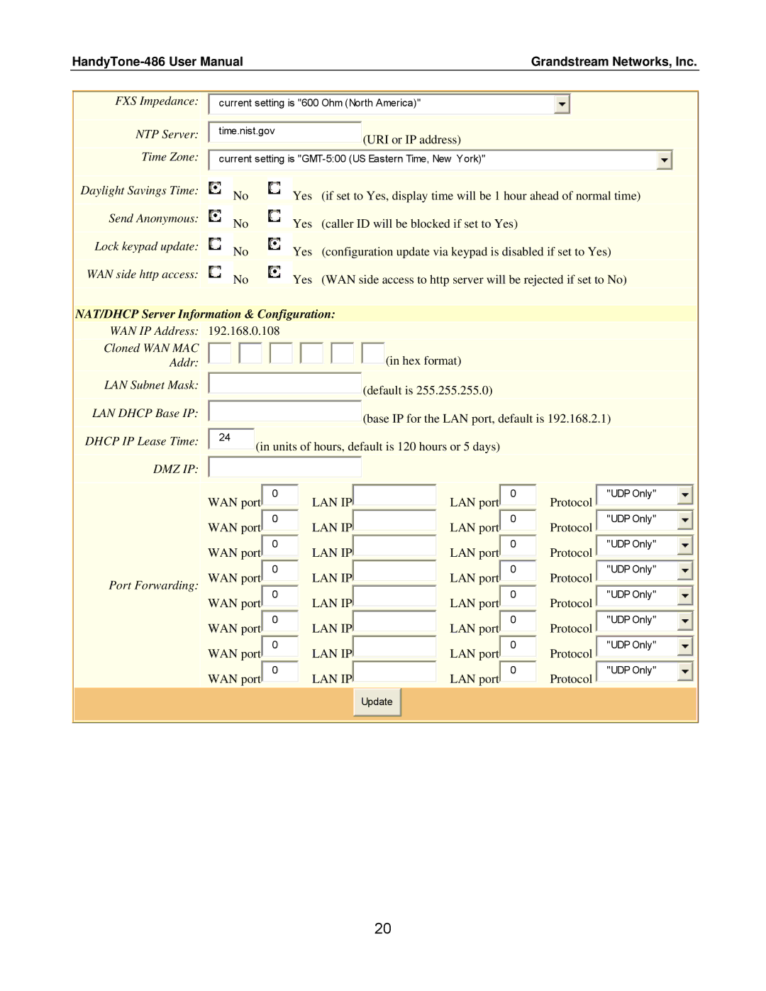 Grandstream Networks 486 user manual Lan Ip Lan Ip Lan Ip Lan Ip Lan Ip Lan Ip Lan Ip Lan Ip 